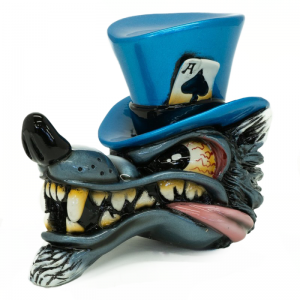 Wolf in Top Hat - Electric Blue